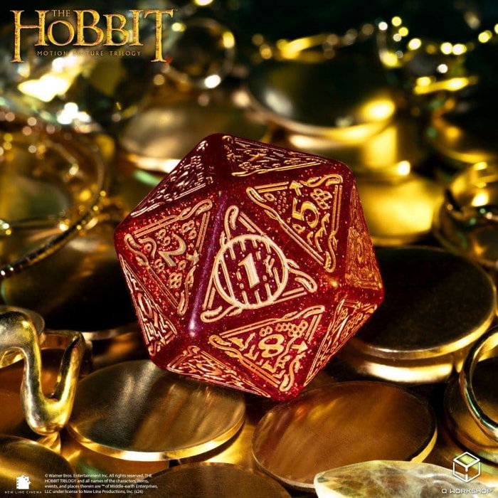 Q Workshop El Hobbit Spindown Jumbo Dado Ember TCG D20