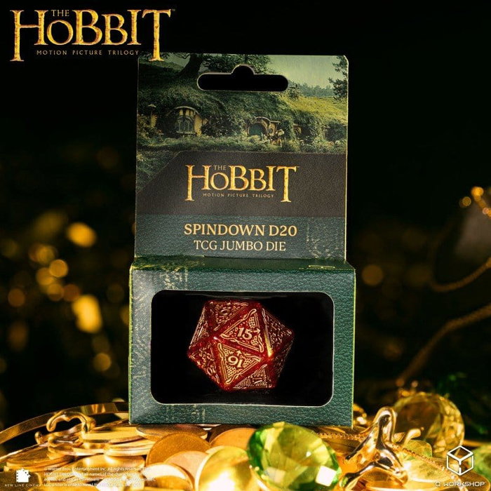 Q Workshop El Hobbit Spindown Jumbo Dado Ember TCG D20