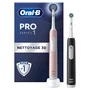 Oral-B Cepillos de Dientes Eléctricos Pack 2 Rosa y Negro con 2 Cabezales - ORA8001090915191