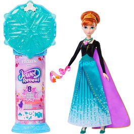 Mattel Disney Princess Frozen 2 Muñeca Anna Jewel Reveal con Sorpresas y Joyero, JJY37