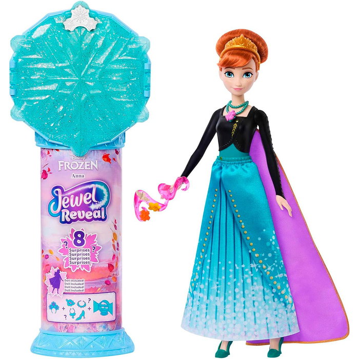 Mattel Disney Frozen 2 Anna Jewel Reveal - Muñeca de moda con accesorios sorpresa