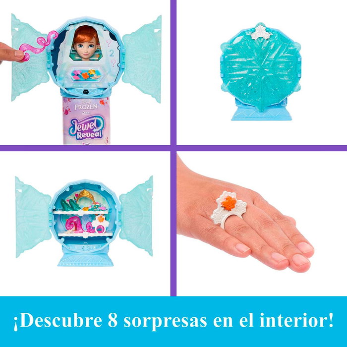 Mattel Disney Frozen 2 Anna Jewel Reveal - Muñeca de moda con accesorios sorpresa