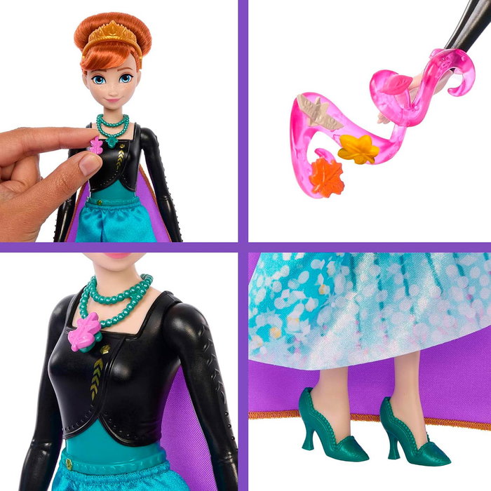 Mattel Disney Frozen 2 Anna Jewel Reveal - Muñeca de moda con accesorios sorpresa