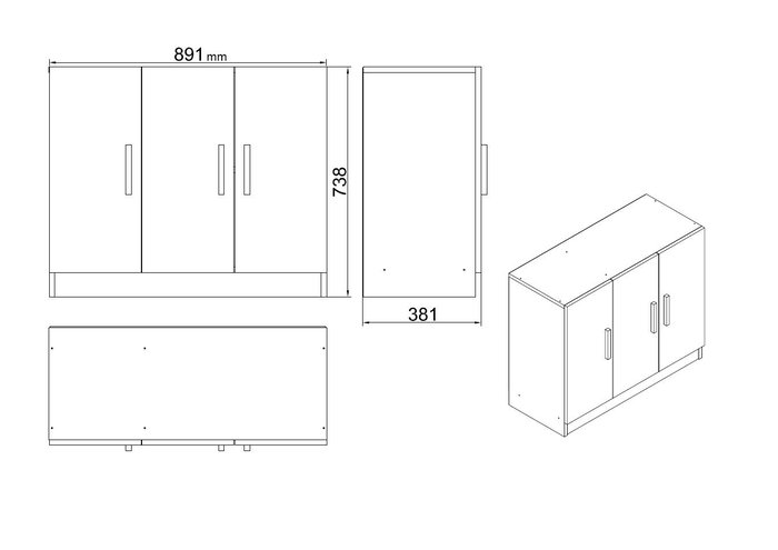 Hanah Home Conjunto de Muebles de Oficina Moderno y Elegante Nogal y Antracita, Incluye Mesa de Estudio, Mesa de Centro, Cajonera, Armario y Consola para Oficina Productiva y Cómoda