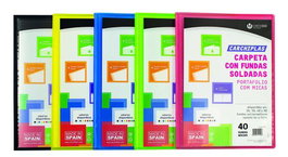 Carpeta Fundas (Tarifario) Carchivo Pp Carchiplas-Book Flexible Canguro Fº 40 F. Surtido (Set de 10)