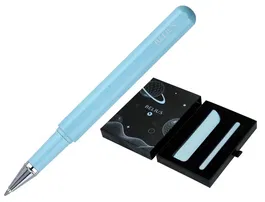 Belius Roller Space B y Funda de Similpiel, Minimalista Azul Tinta Azul, Punta 0.7 mm