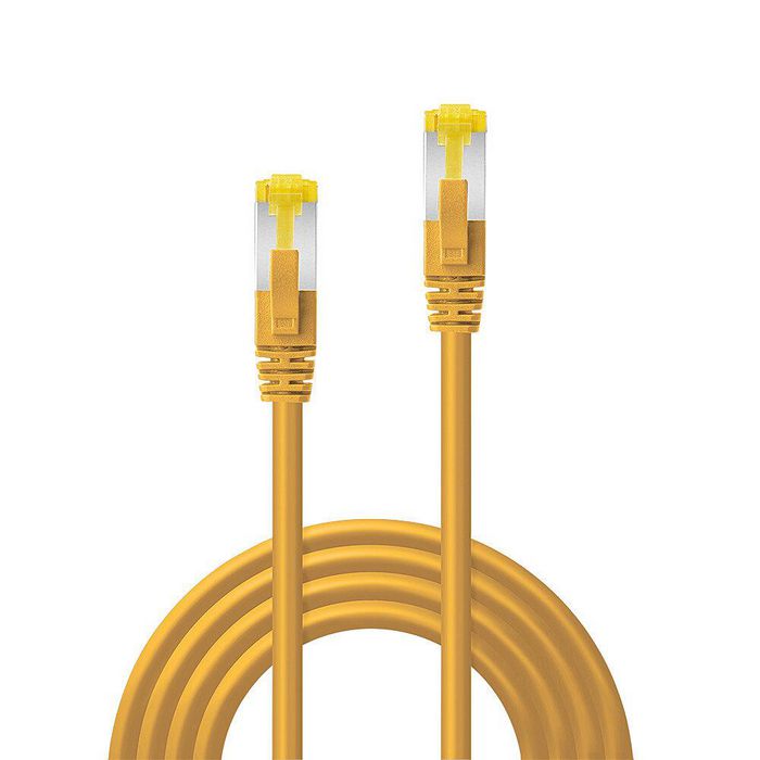 Lindy Cable de Red S/FTP Cat.7 LSZH de 0.3m, Amarillo, Blindado, 600MHz, para Ethernet 10GBase-T