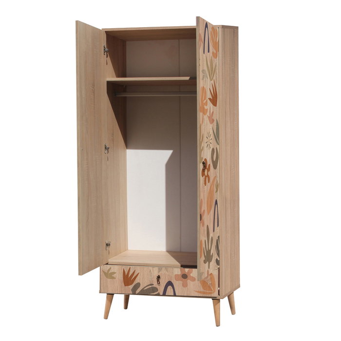 Hanah Home City Gardrop Leaf Armario con Impresión Digital UV Estilo Impresionista | Ancho 80 cm | Alto 190 cm
