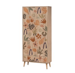 Hanah Home City Gardrop Leaf Armario con Impresión Digital UV Estilo Impresionista | Ancho 80 cm | Alto 190 cm