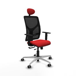 PIQUERAS Y CRESPO Silla de oficina Motilla Sincro/Traslack Rojo y Negro