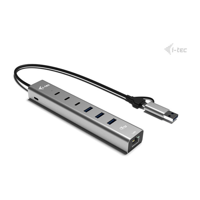 I-TEC Metal HUB 6 puertos USB-C/USB-A con LAN y Power Delivery 85W