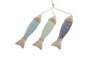 DKD Home Decor Decoración Colgante MDF y Cuerda Azul y Verde