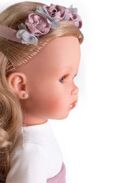 Antonio Juan Muñeca Comunión Bella Rubia con Diadema y Pendientes 45 cm