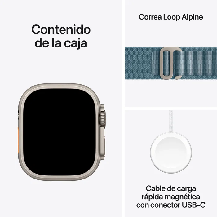 Apple Watch Ultra 3 GPS + Cellular 49 mm Titanio Natural con Loop Alpine Azul Claro Talla M Apple Watch Ultra 3 GPS + Cellular 49 mm Titanio Natural con Loop Alpine Azul Claro Talla M