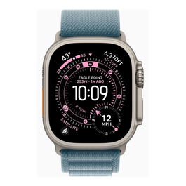 Apple Watch Ultra 3 (GPS + Cellular) - Smartwatch de Titanio de 49mm con Correa Loop Alpine Azul Claro Talla M - Reloj Inteligente Resistente al Agua y para Deporte