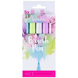 Talens Rotuladores Brush Pen Punta Pincel Surtido Pastel Estuche 5 Ud