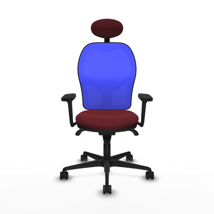 PIQUERAS Y CRESPO Silla de oficina Jorquera con mecanismo Sincro, Granate y Azul
