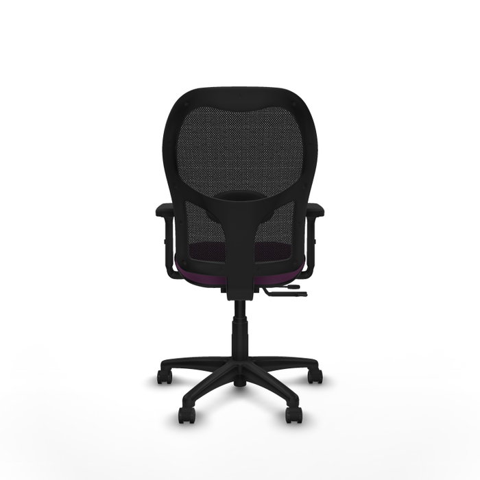 PIQUERAS Y CRESPO Silla de oficina Alocén con mecanismo traslack, malla negra y asiento morado