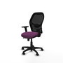 PIQUERAS Y CRESPO Silla de oficina Alocén con mecanismo traslack, malla negra y asiento morado