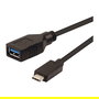ROLINE 11029030 Cable USB C a USB A, USB 3.2 Gen 2 (3.1 Gen 2), Negro, 0,15 m