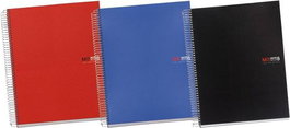 MIQUELRIUS Pack de 3 cuadernos espiral A5 200 hojas cuadrícula 5x5 colores surtidos