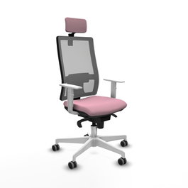 PIQUERAS Y CRESPO Silla de oficina Horna Rosa con mecanismo Sincro
