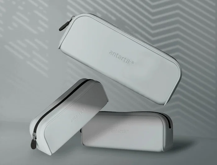 Antartik Estuche portatodo Prisma silicona soft rectangular gris