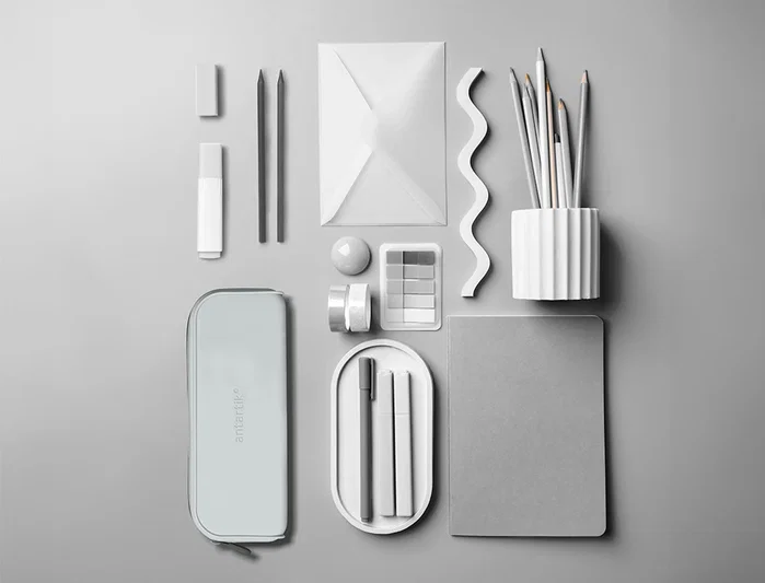 Antartik Estuche portatodo Prisma silicona soft rectangular gris