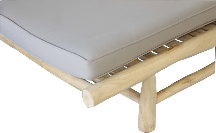 DKD Home Decor Tumbona Balines Natural Gris Teca y Poliester 209 x 36 x 86 cm DKD Home Decor Tumbona Balines Natural Gris Teca y Poliester 209 x 36 x 86 cm