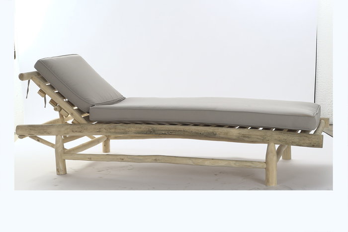 DKD Home Decor Tumbona Balines Natural Gris Teca y Poliester 209 x 36 x 86 cm DKD Home Decor Tumbona Balines Natural Gris Teca y Poliester 209 x 36 x 86 cm