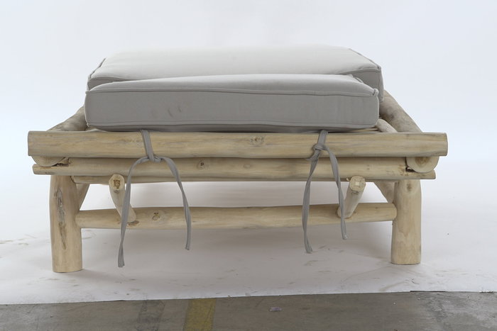 DKD Home Decor Tumbona Balines Natural Gris Teca y Poliester 209 x 36 x 86 cm DKD Home Decor Tumbona Balines Natural Gris Teca y Poliester 209 x 36 x 86 cm