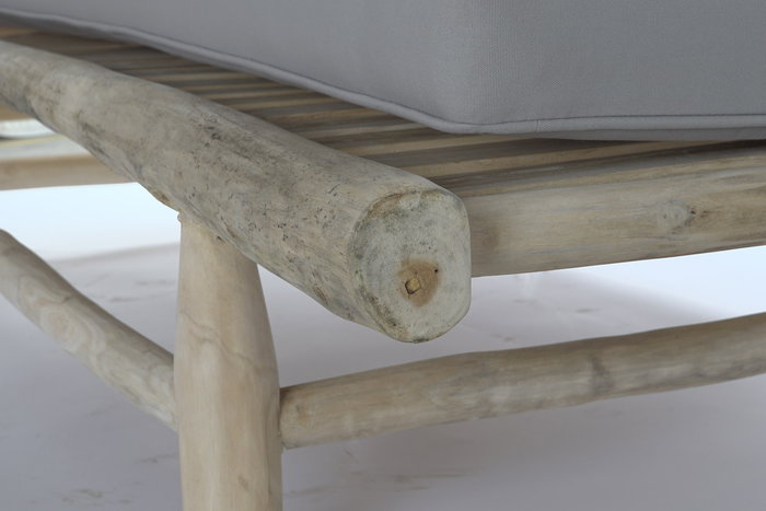 DKD Home Decor Tumbona Balines Natural Gris Teca y Poliester 209 x 36 x 86 cm DKD Home Decor Tumbona Balines Natural Gris Teca y Poliester 209 x 36 x 86 cm