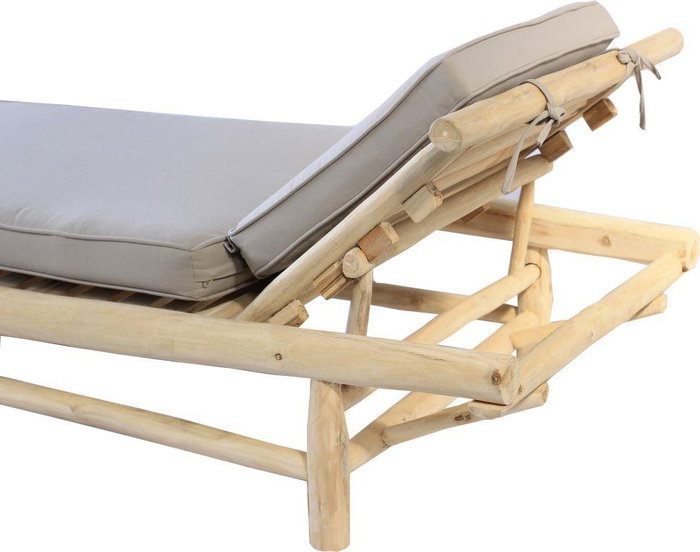 DKD Home Decor Tumbona Balines Natural Gris Teca y Poliester 209 x 36 x 86 cm DKD Home Decor Tumbona Balines Natural Gris Teca y Poliester 209 x 36 x 86 cm