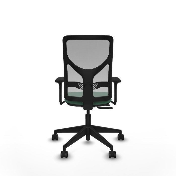 PIQUERAS Y CRESPO Silla de oficina Motilla con mecanismo Sincro/Traslack, Verde esmeralda y Gris