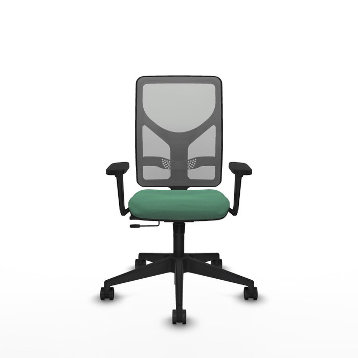 PIQUERAS Y CRESPO Silla de oficina Motilla con mecanismo Sincro/Traslack, Verde esmeralda y Gris