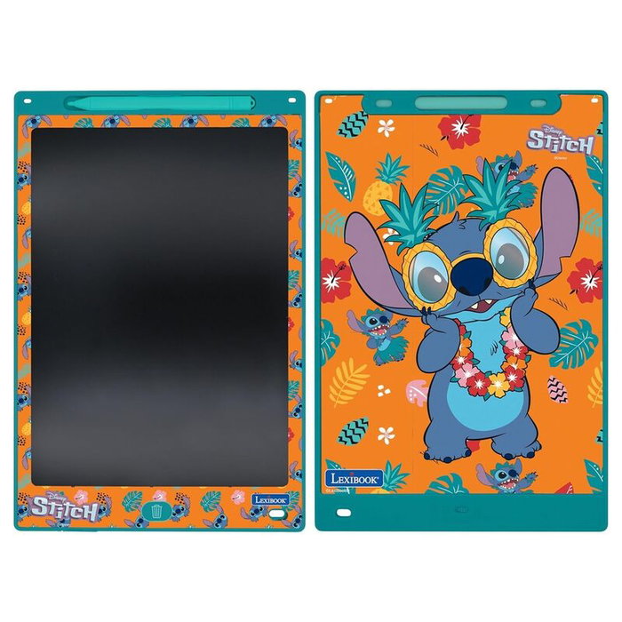 LEXIBOOK Tablet Stitch Disney 28cm Pantalla Dibujo con 6 Plantillas y Lápiz Óptico