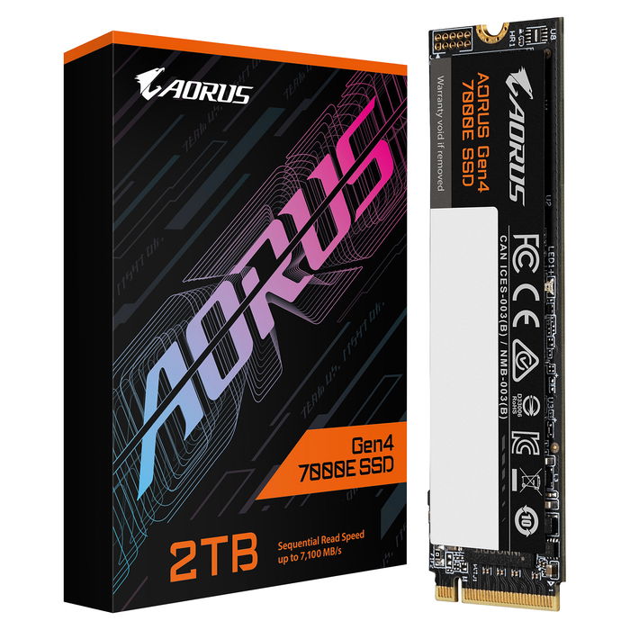 Gigabyte AORUS 7000E 2TB SSD M.2 PCIe NVMe 4.0 Lectura 7100 MB/s Velocidad