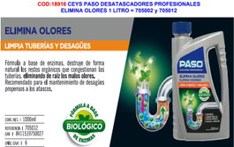 CEYS PASO Desatascador Elimina Olores 1 Litro