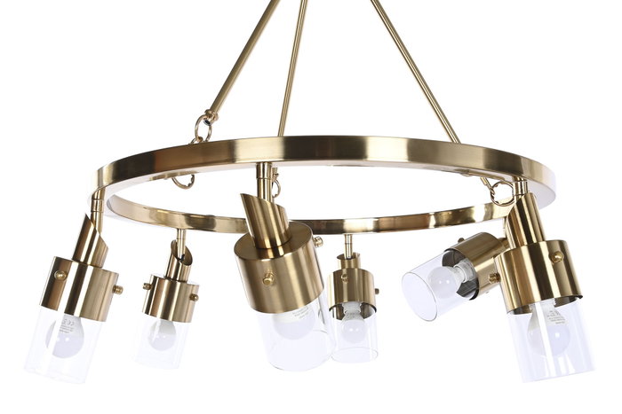 DKD Home Decor Lámpara de Techo Moderna Dorada Metal Cristal 66 x 60 x 66 cm DKD Home Decor Lámpara de Techo Moderna Dorada Metal Cristal 66 x 60 x 66 cm