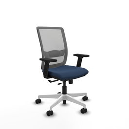 PIQUERAS Y CRESPO Silla de oficina Haches con mecanismo Sincro/Traslack Azul marino y Gris