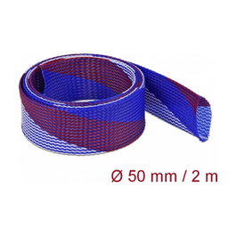 DeLOCK Funda trenzada estirable 2 m x 50 mm azul-rojo-blanco