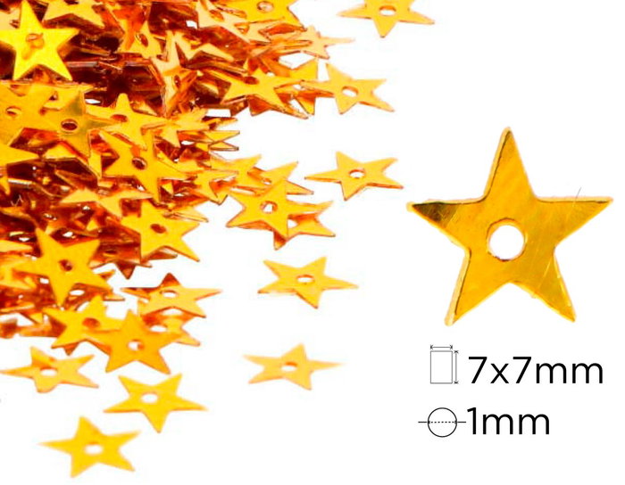 Innspiro Bote de Lentejuelas de Aluminio Estrellas Doradas 7mm 30gr Innspiro Bote de Lentejuelas de Aluminio Estrellas Doradas 7mm 30gr