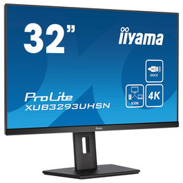 Iiyama ProLite XUB3293UHSN-B5 Monitor 80cm/31.5'' 4K UHD (3840x2160) IPS, 4ms, HDMI, DisplayPort, USB-C 65W, Altavoces, Ajuste en Altura, Negro