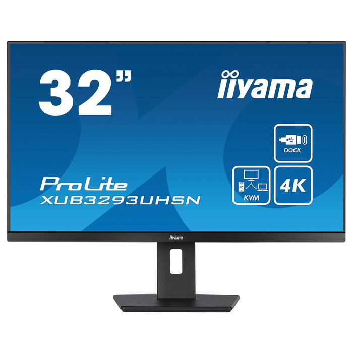 Iiyama ProLite XUB3293UHSN-B5 Monitor 80cm/31.5'' 4K UHD (3840x2160) IPS, 4ms, HDMI, DisplayPort, USB-C 65W, Altavoces, Ajuste en Altura, Negro