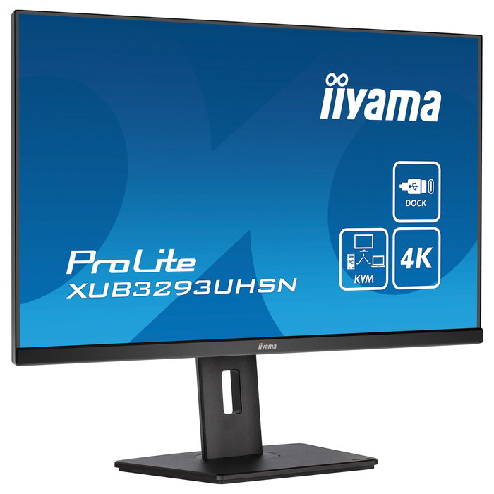 Iiyama ProLite XUB3293UHSN-B5 Monitor 80cm/31.5'' 4K UHD (3840x2160) IPS, 4ms, HDMI, DisplayPort, USB-C 65W, Altavoces, Ajuste en Altura, Negro