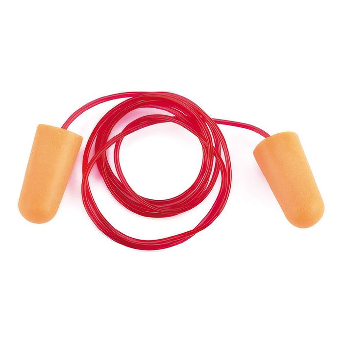 Steelpro Ear Max Tapones Auditivos Desechables con Cordón, Caja de 100 uds, Norma EN 352-2, SNR 37 dB