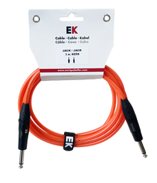 Cable Ek Audio Jack-Jack Neón Naranja Fluorescente 3M
