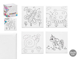 Pincello Lienzo Manualidad 25 x 25 cm Animales Surtidos (Set de 24)