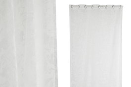 DKD Home Decor Cortina de Poliéster Blanca con 8 Anillas 140x260 cm