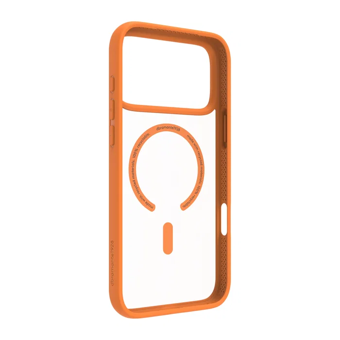 Dbramante1928 Funda trasera para móvil, plástico, naranja, compatible con MagSafe para Apple